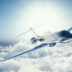 learjet 45, clouds, aircraft, aviation, plane, sky, private jet wallpaper
