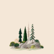 illustration, simple, minimalism, forest, trees, rock wallpaper