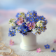 vase, flowers, forget-me-not, nature wallpaper
