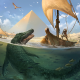 the crocodiles jaws, assassins creed origins, video games, assassins creed, egypt, boat, crocodile wallpaper