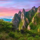 yeongam, south korea, nature, landscape, mountains, rocks, trees, bushes, sunset wallpaper