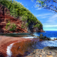 red sand beach, kaihalulu beach, maui, nature, sea, rocks, beach, ocean wallpaper