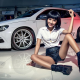 volkswagen, white car, cars, smile, women, girl, asian, skinny, legs, volkswagen scirocco wallpaper