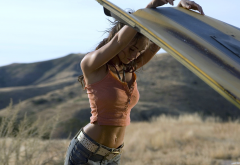 Megan Fox, actress, movies, Transformers, car wallpaper