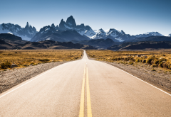 road, highway, mountains, landscape wallpaper