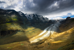 nature, mountains, clouds, glacier wallpaper