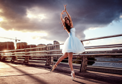 women, model, brunette, dress, ballerina, dancing, Georgiy Chernyadyev wallpaper