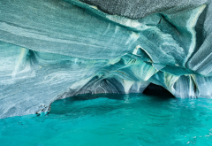 landscape, nature, Chile, lake, rock, erosion, marble, cathedral, turquoise, water, cave wallpaper