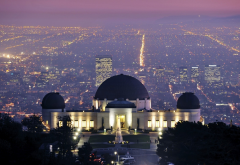 Griffith observatory, Los Angeles, USA, cityscape, city, night, lights, observatory wallpaper