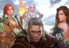 artwork, The Witcher 3: Wild Hunt, video games, Ciri, Triss, Triss Merigold wallpaper