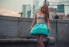 skirt, women, joy, wind wallpaper