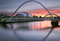 Newcastle, England, cityscape, architecture, city, building, urban, UK, bridge, river wallpaper