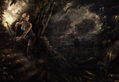 Tomb Raider, Lara Croft, fan art, video games, artwork, bow wallpaper
