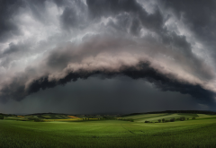 supercell, storms, nature, landscapes, clouds, fields, thunder wallpaper