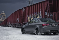 car, BMW, BMW M3, train, graffiti wallpaper