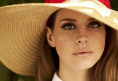 Lana Del Rey, women, face, hat, singer wallpaper