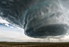 supercell, nature, clouds, storm, wyoming, usa, rain, field wallpaper