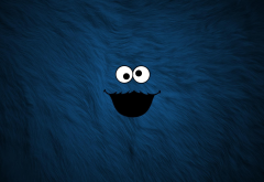 Cookie Monster, minimalism, fur, blue wallpaper