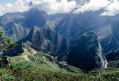 Machu Picchu, clouds, mountains, Peru wallpaper