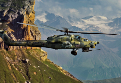 Mil, Mi-28, helicopters, military, Russian Air Force, mountains wallpaper