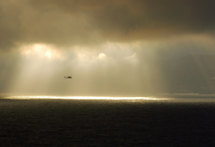 military, helicopters, aircraft, nature, clouds, sea, sun light wallpaper