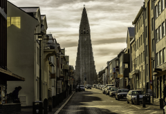 reykjavik, city, cityscape, architecture, building, iceland, street, church wallpaper