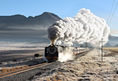train, steam train, polo field, hoar, frost, 25nc 3472, sas 3472, slabberts, fouriesburg, south afri wallpaper