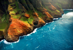 kauai, jurassic park, na pali, kalalau, ocean, hawaii, sea, nature, usa wallpaper