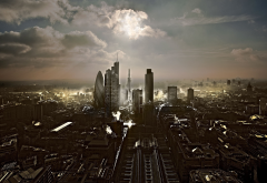 london, city, skyscrapers, clouds wallpaper