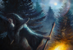 the hobbit, gandalf, artwork, fantasy art wallpaper