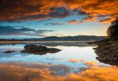 england, north wales, nature, clouds, reflections wallpaper