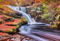 enders falls, autumn, waterfall, rocks, nature, leaf wallpaper