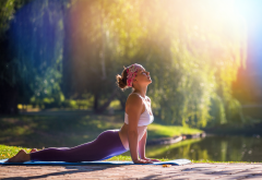 yoga, pose, nature, gym, sport, women wallpaper