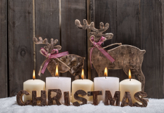 christmas, new year, candle, deer, toy wallpaper