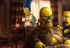Breaking Bad, TV, The Simpsons, artwork wallpaper