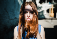 women, model, redhead, face, portrait, freckles wallpaper