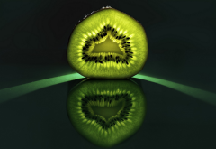 kiwi, fruit, reflection, food wallpaper