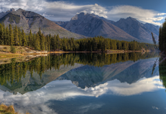 johnson lake, canadian rockies, banff national park, alberta, canada, reflection, nature, lake wallpaper