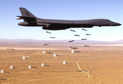 rockwell, b-1, lancer, bomber, aircraft, military aircraft, bombs, us air force, desert wallpaper
