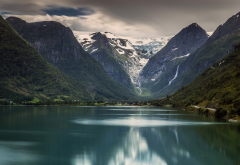 jostedalsbreen national park, norway, glacier, nature, mountains wallpaper