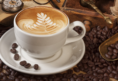 coffee, coffee beans, cup wallpaper