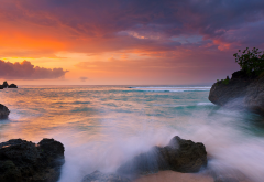 bali, indeonesia, beaxh, ocean, sunset, nature, coast, island, rock wallpaper