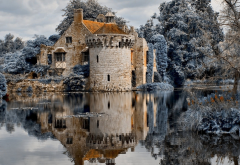 scotney castle, architecture, lake, reflections, river bewl, kent, england, city wallpaper
