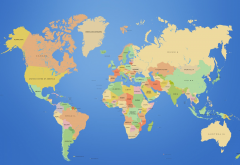 map, world map, continents, countries, political map of the world wallpaper