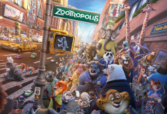 zootopia, disney, movies, street, city, sidewalks, cartoons, animals wallpaper