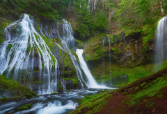 panther creek falls, gifford pinchot national forest, forest, waterfall, nature wallpaper