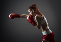 boxing, women, boxing gloves, redhead, sport, box wallpaper