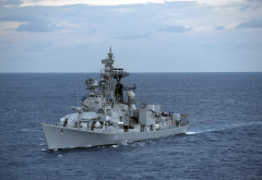 ins ranvir d54, rajput class destroyer, ship, sea, indian navy wallpaper