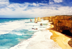 twelve apostles, nature, sky, australia, ocean, beach wallpaper