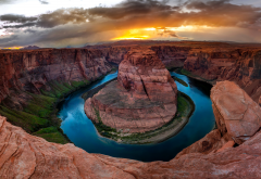 colorado river, horseshoe bend, arizona, photo, rocks, canyon, river, sky, usa, nature wallpaper